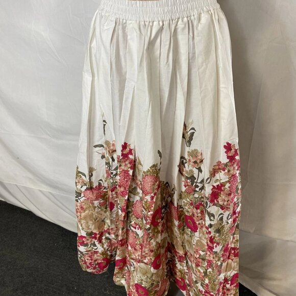 NEW MAEVE Women’s Sybil Poplin Floral Midi Skirt – Ivory/Multicolor – Size XS - Picture 9 of 11